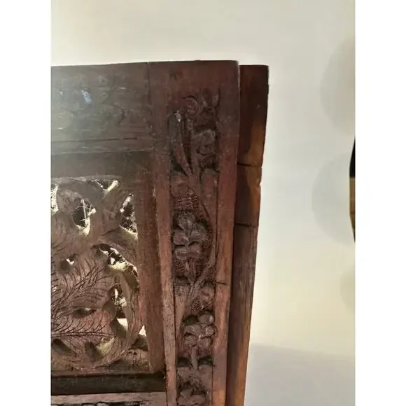 Antique Hand carved Hinged Square / Octagonal, Moroccan Style Table Base.